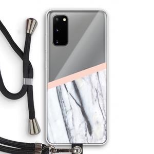 CaseCompany A touch of peach: Samsung Galaxy S20 Transparant Hoesje met koord