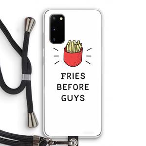 CaseCompany Fries before guys: Samsung Galaxy S20 Transparant Hoesje met koord