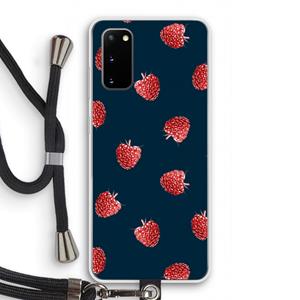 CaseCompany Framboosjes: Samsung Galaxy S20 Transparant Hoesje met koord