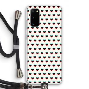 CaseCompany Hartjes: Samsung Galaxy S20 Transparant Hoesje met koord