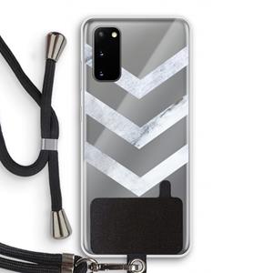 CaseCompany Marmeren pijlen: Samsung Galaxy S20 Transparant Hoesje met koord