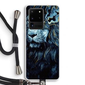 CaseCompany Darkness Lion: Samsung Galaxy S20 Ultra Transparant Hoesje met koord