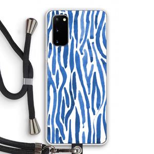 CaseCompany Blauwe nerven: Samsung Galaxy S20 Transparant Hoesje met koord