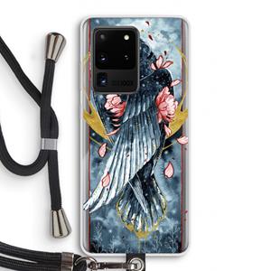 CaseCompany Golden Raven: Samsung Galaxy S20 Ultra Transparant Hoesje met koord