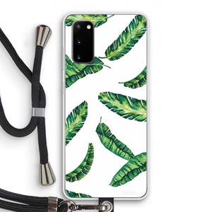 CaseCompany Lange bladeren: Samsung Galaxy S20 Transparant Hoesje met koord