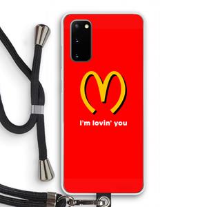 CaseCompany I'm lovin' you: Samsung Galaxy S20 Transparant Hoesje met koord