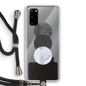 CaseCompany Marmeren cirkels: Samsung Galaxy S20 Transparant Hoesje met koord