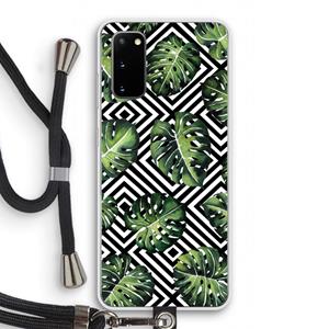 CaseCompany Geometrische jungle: Samsung Galaxy S20 Transparant Hoesje met koord
