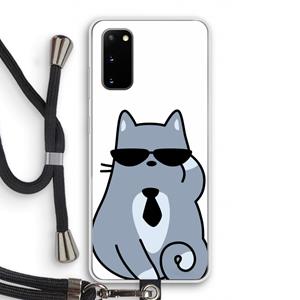 CaseCompany Cool cat: Samsung Galaxy S20 Transparant Hoesje met koord