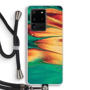 CaseCompany Green Inferno: Samsung Galaxy S20 Ultra Transparant Hoesje met koord