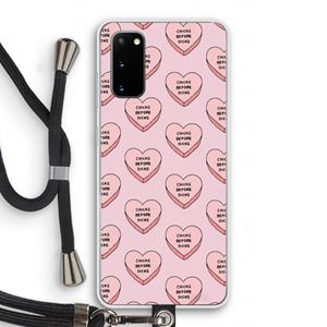 CaseCompany Chicks before dicks: Samsung Galaxy S20 Transparant Hoesje met koord