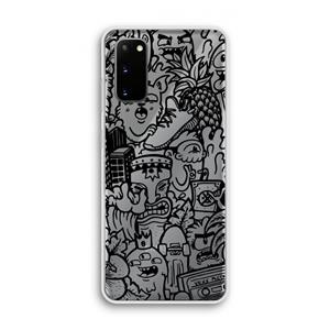 CaseCompany Vexx Black Mixtape: Samsung Galaxy S20 Transparant Hoesje