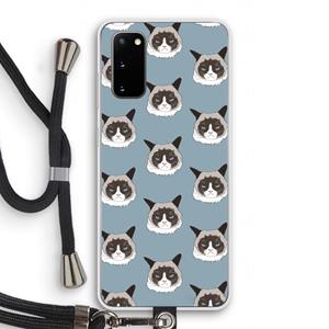 CaseCompany It's a Purrr Case: Samsung Galaxy S20 Transparant Hoesje met koord