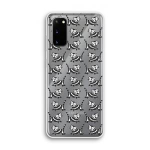 CaseCompany Zwarte poes: Samsung Galaxy S20 Transparant Hoesje