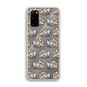 CaseCompany Slapende poes: Samsung Galaxy S20 Transparant Hoesje