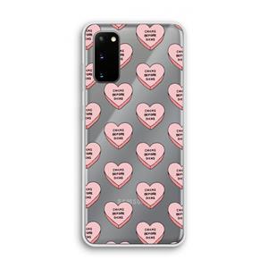 CaseCompany Chicks before dicks: Samsung Galaxy S20 Transparant Hoesje