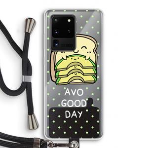 CaseCompany Avo Good Day: Samsung Galaxy S20 Ultra Transparant Hoesje met koord