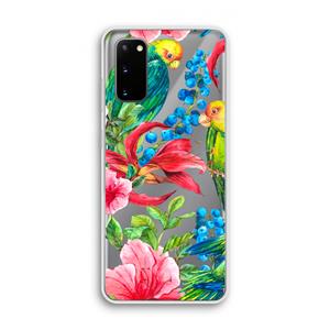 CaseCompany Papegaaien: Samsung Galaxy S20 Transparant Hoesje