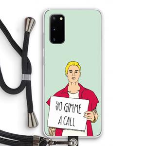 CaseCompany Gimme a call: Samsung Galaxy S20 Transparant Hoesje met koord