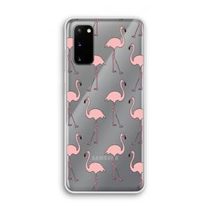 CaseCompany Anything Flamingoes: Samsung Galaxy S20 Transparant Hoesje