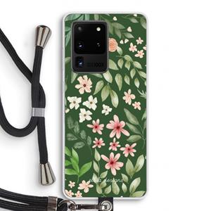 CaseCompany Botanical green sweet flower heaven: Samsung Galaxy S20 Ultra Transparant Hoesje met koord