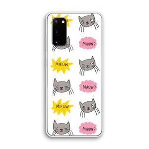CaseCompany Meow: Samsung Galaxy S20 Transparant Hoesje