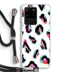 CaseCompany Cheetah color: Samsung Galaxy S20 Ultra Transparant Hoesje met koord