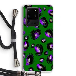 CaseCompany Green Cheetah: Samsung Galaxy S20 Ultra Transparant Hoesje met koord