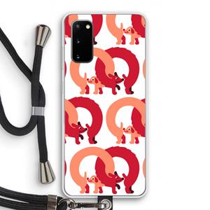 CaseCompany Dogs: Samsung Galaxy S20 Transparant Hoesje met koord