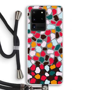 CaseCompany Colored Giraffe: Samsung Galaxy S20 Ultra Transparant Hoesje met koord