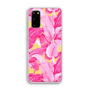 CaseCompany Pink Banana: Samsung Galaxy S20 Transparant Hoesje