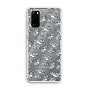 CaseCompany Poezen: Samsung Galaxy S20 Transparant Hoesje