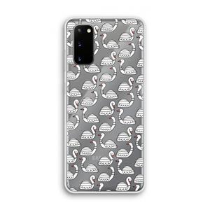 CaseCompany Zwanen: Samsung Galaxy S20 Transparant Hoesje