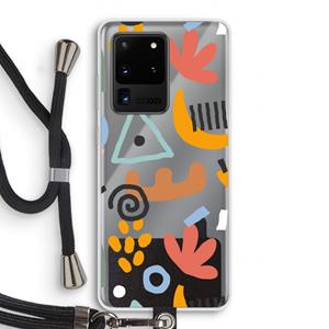 CaseCompany Abstract: Samsung Galaxy S20 Ultra Transparant Hoesje met koord