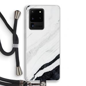 CaseCompany Elegante marmer: Samsung Galaxy S20 Ultra Transparant Hoesje met koord