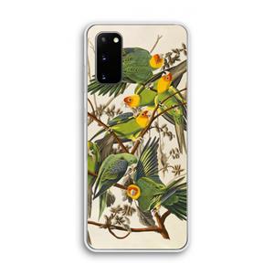 CaseCompany Carolinaparkiet: Samsung Galaxy S20 Transparant Hoesje