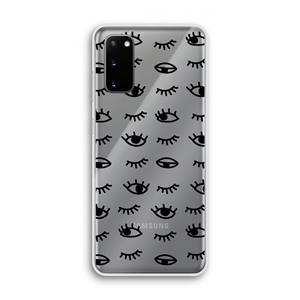 CaseCompany Eye pattern #2: Samsung Galaxy S20 Transparant Hoesje