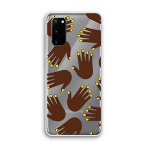 CaseCompany Hands dark: Samsung Galaxy S20 Transparant Hoesje
