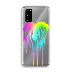 CaseCompany Hold My Heart: Samsung Galaxy S20 Transparant Hoesje