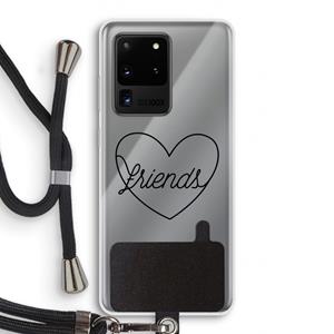 CaseCompany Friends heart black: Samsung Galaxy S20 Ultra Transparant Hoesje met koord