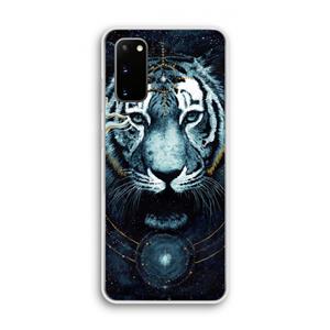 CaseCompany Darkness Tiger: Samsung Galaxy S20 Transparant Hoesje