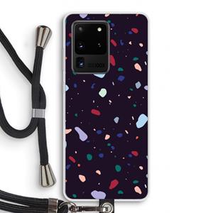 CaseCompany Dark Rounded Terrazzo: Samsung Galaxy S20 Ultra Transparant Hoesje met koord