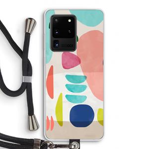 CaseCompany Bold Rounded Shapes: Samsung Galaxy S20 Ultra Transparant Hoesje met koord