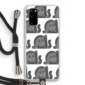 CaseCompany Cats: Samsung Galaxy S20 Transparant Hoesje met koord