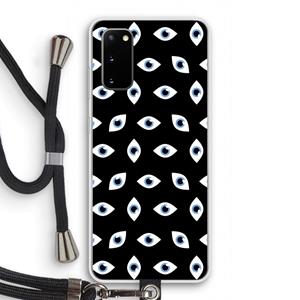 CaseCompany Eyes pattern: Samsung Galaxy S20 Transparant Hoesje met koord
