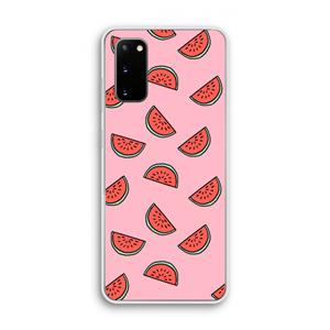CaseCompany Watermeloen: Samsung Galaxy S20 Transparant Hoesje