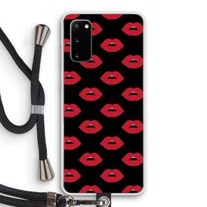 CaseCompany Lips: Samsung Galaxy S20 Transparant Hoesje met koord