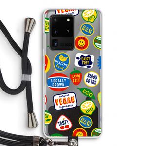 CaseCompany Fruitsticker: Samsung Galaxy S20 Ultra Transparant Hoesje met koord