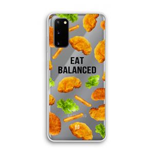 CaseCompany Eat Balanced: Samsung Galaxy S20 Transparant Hoesje