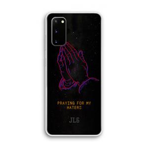 CaseCompany Praying For My Haters: Samsung Galaxy S20 Transparant Hoesje